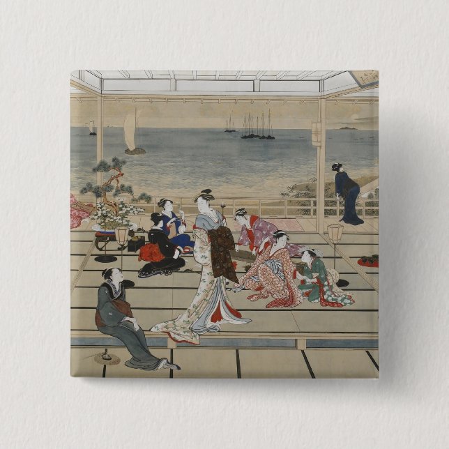 Botón de arte japonés de Utamaro (Anverso)