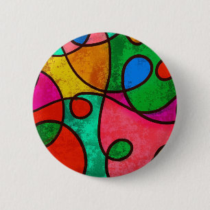 Botón de arte multicolor étnico tribal africano
