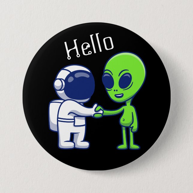 Botón de astronauta conoce a alienígena (Anverso)