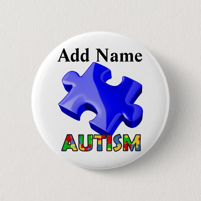 botón de Autism Awareness Button Personalizar de r (Anverso)
