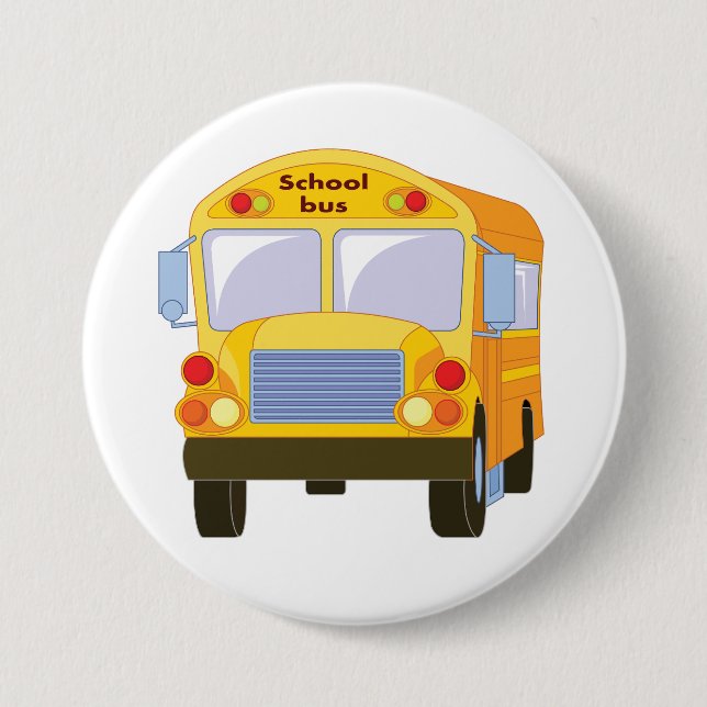 Botón de Autobús Escolar Amarillo (Anverso)