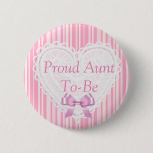 Botón de Baby Shower Chic Rosado Shabby Chic