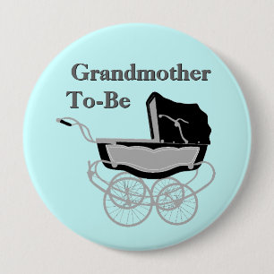 Botón de Baby Shower de la abuela de Pram Vintage