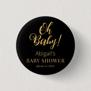 Botón de baby shower elegante con texto personaliz