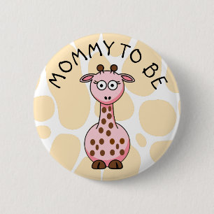 Botón de Baby Shower Mommy to be Giraffe