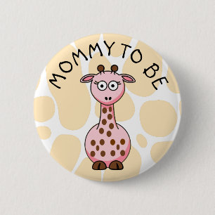 Botón de Baby Shower Mommy to be Giraffe