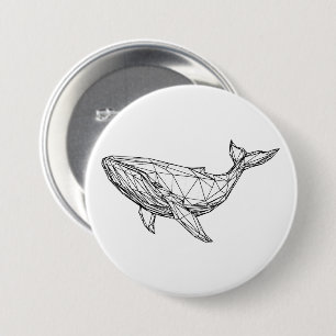 Botón de ballena geométrica minimalista