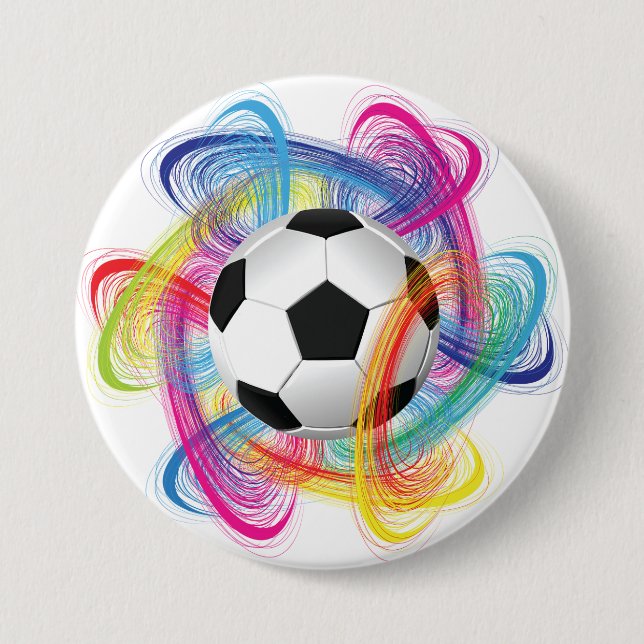 Botón de Balón de Fútbol Colorido (Anverso)