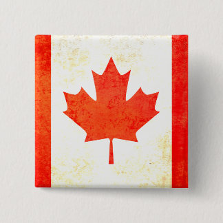Botón de bandera canadiense de hoja de arce en roj