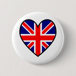 Botón de bandera con corazón Union Jack