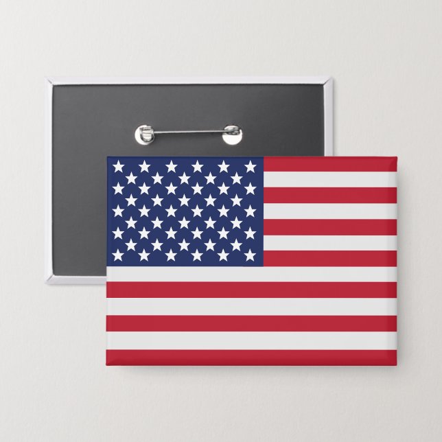 Botón de bandera de Estados Unidos Patriótico - Or (Anverso/Reverso)