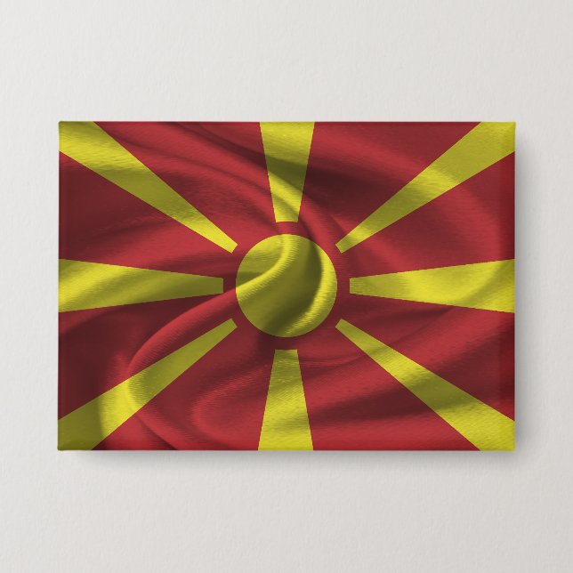 Botón de bandera de Macedonia del Norte (Anverso)
