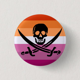 Botón de bandera del orgullo pirata de lesbianas
