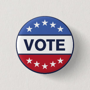 Botón de bandera estadounidense para voto patrióti