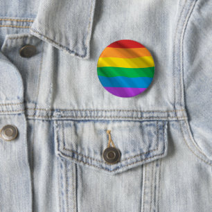 Botón de bandera LGBT arcoiris Pinback de la ban