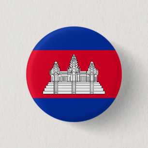 Botón de bandera patriótica de Camboya
