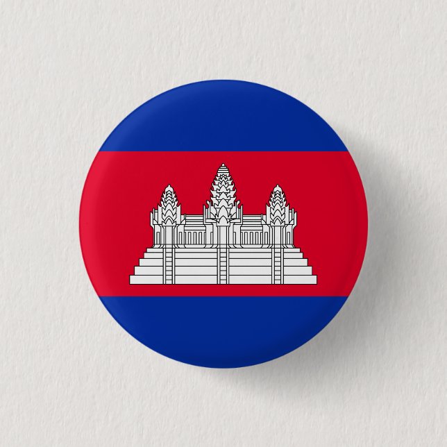 Botón de bandera patriótica de Camboya (Anverso)