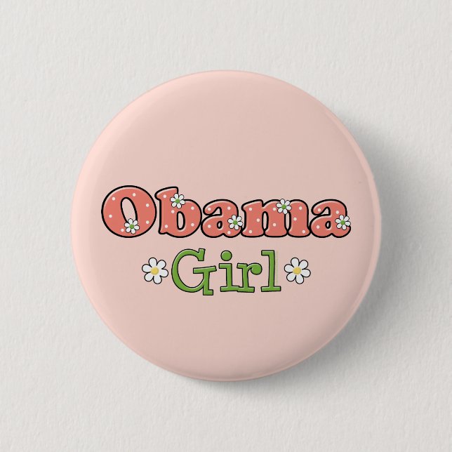 Botón de Barack Obama del chica de Obama (Anverso)