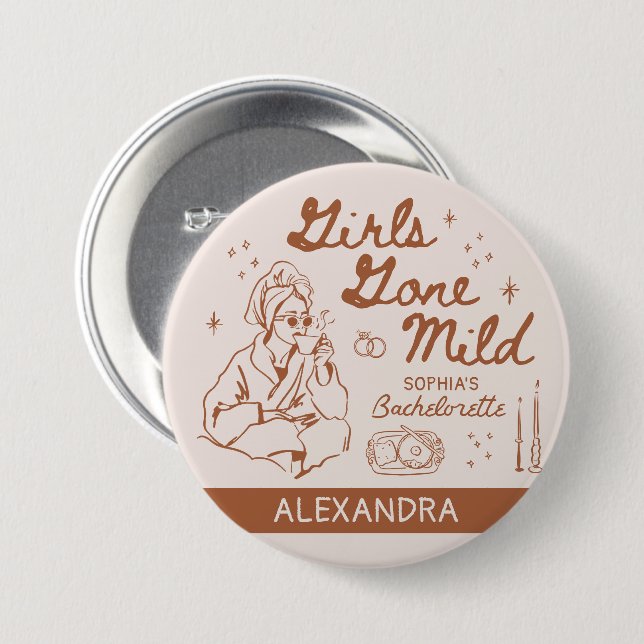 Botón de Bata de Spa para Despedida de Soltera Gir (Anverso y reverso)