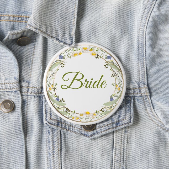Botón de Boda de Flores de Verano - Personalizable (In situ)