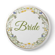 Botón de Boda de Flores de Verano - Personalizable