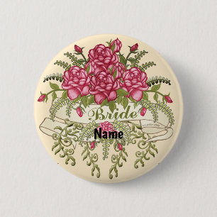 botón de Boda de novia rosas