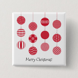 Botón de bolas de Navidades rojos