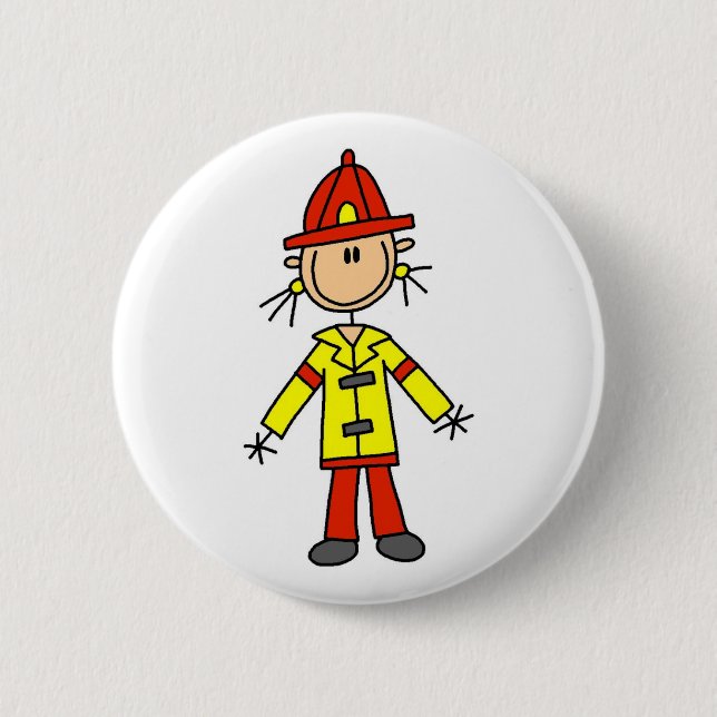 Botón de Bombero Figura de Palitos (Anverso)