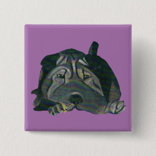 botón de borde shar chino superadorable