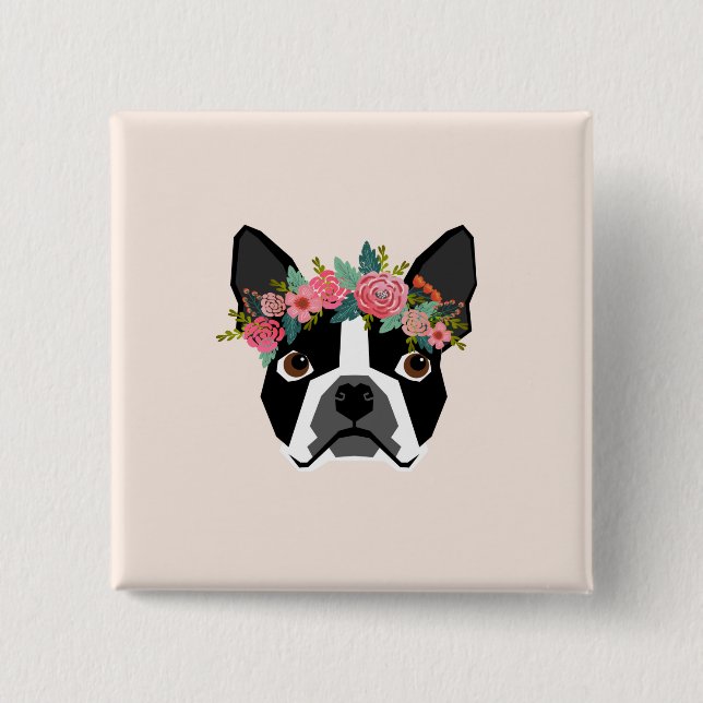 Botón de Boston Terrier (Anverso)
