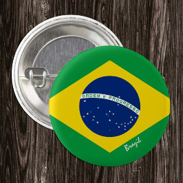 Botón de Brasil, moda patriótica de la bandera bra