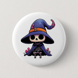 Botón de bruja de hueso suave - Kawaii Pin gótico