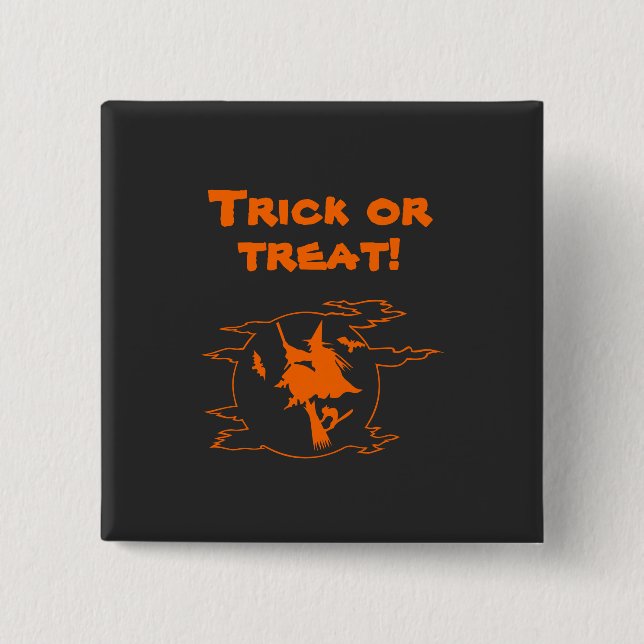 Botón de Bruja de Truco o Trato (Anverso)