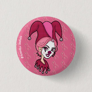 Botón de bufón de lazo rosa (pequeño)