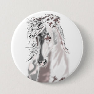 Botón de caballo blanco en ejecución