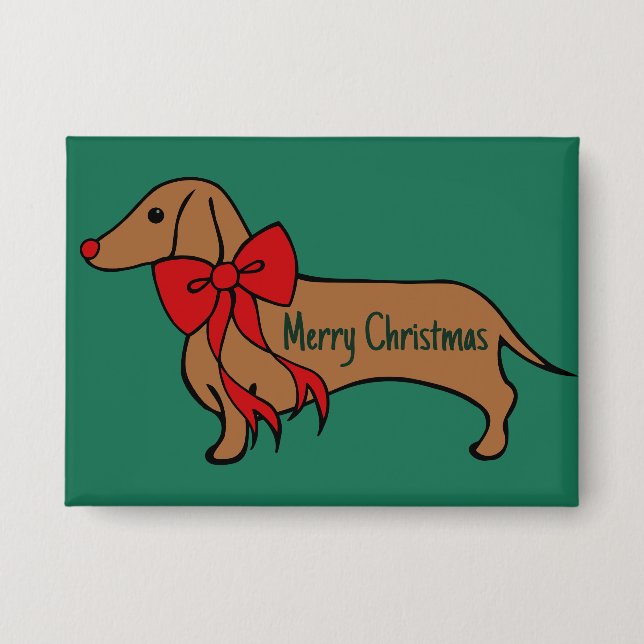  Botón de cachorro salchicha de Navidad  (Anverso)