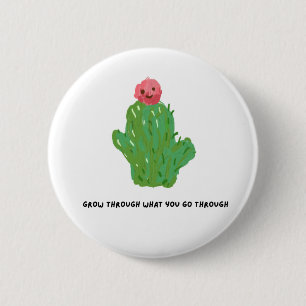 Botón de Cactus Adorable – Cita Inspiradora