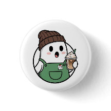 Botón de café fantasma lindo