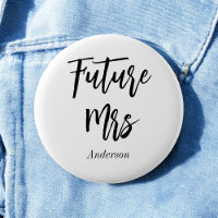 Botón de caligrafía blanca de la futura señora neg