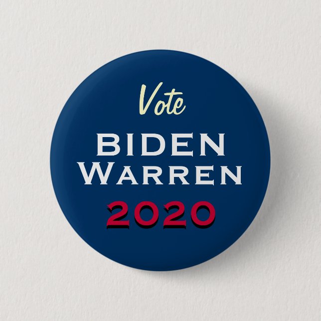 Botón de campaña BIDEN WARREN 2020 (Anverso)