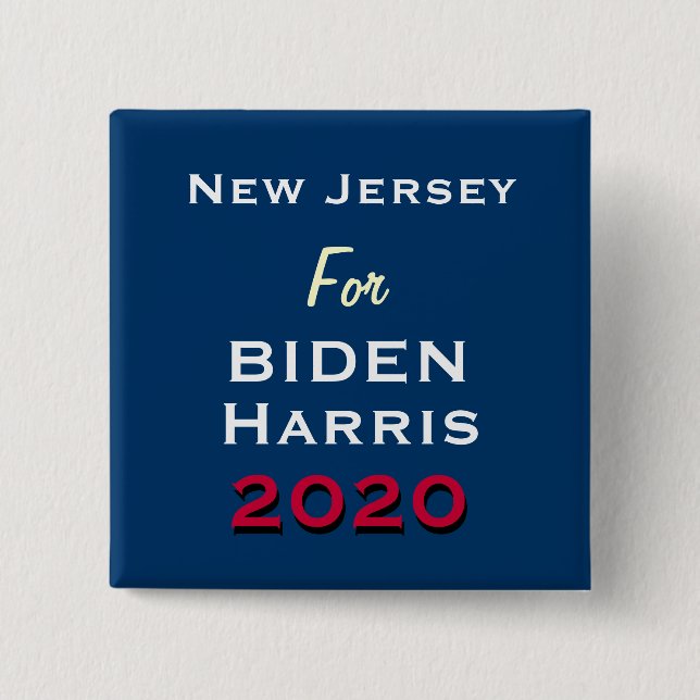 Botón de campaña de NUEVA JERSEY para BIDEN HARRIS (Anverso)