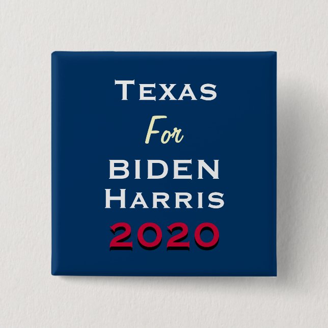 Botón De Campaña De Texas Para BIDEN HARRIS 2020 (Anverso)