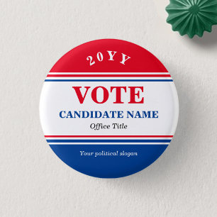 Botón de campaña electoral política personalizado
