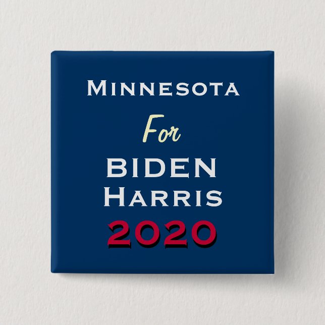 Botón De Campaña MINNESOTA Para BIDEN HARRIS 2020 (Anverso)