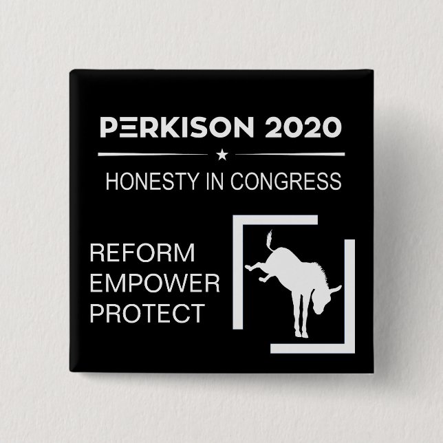 Botón de campaña para Perkison 2020 (Anverso)