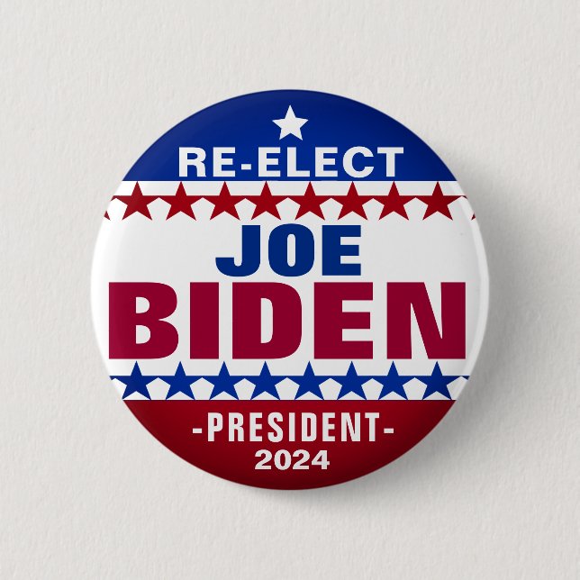 Botón de campaña RE-ELECT Joe Biden 2024 (Anverso)