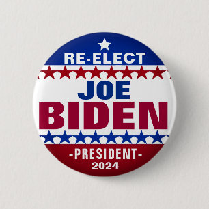 Botón de campaña RE-ELECT Joe Biden 2024
