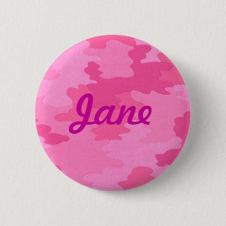 botón de camuflaje rosa brillante personalizado