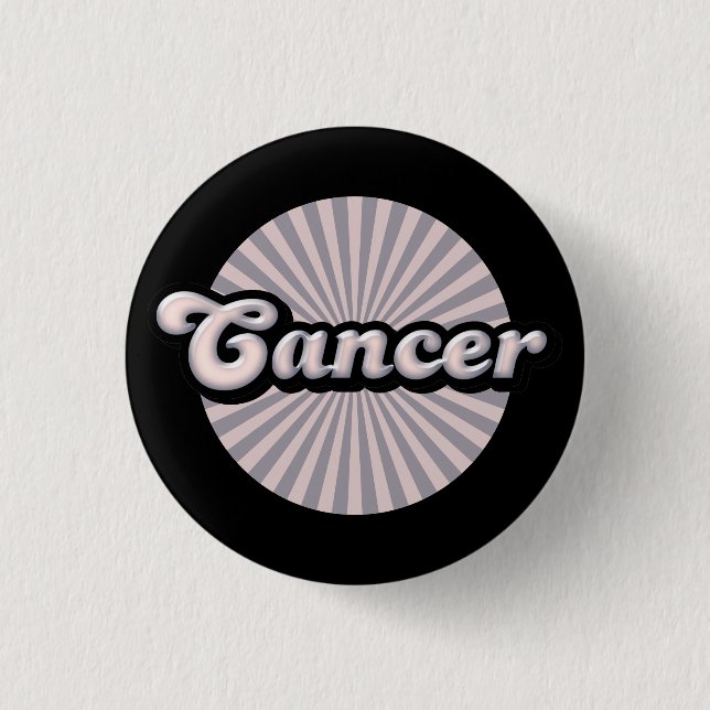Botón de cáncer de zodiaco retro (Anverso)