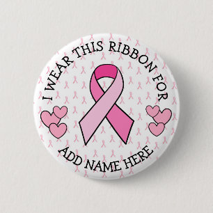 botón de cáncer rosa personalizado